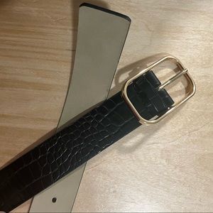 Eloquii black synthetic leather belt 14/16